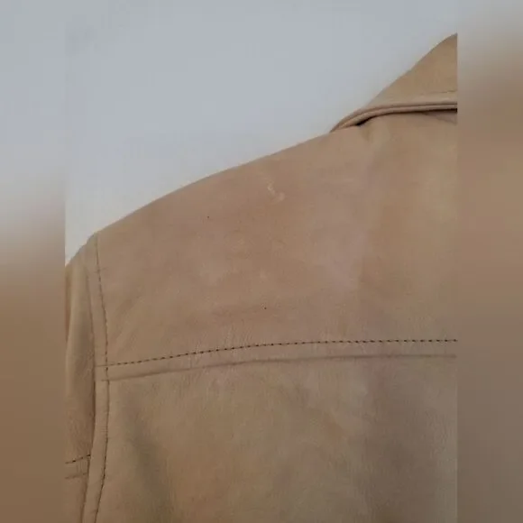 Harley Davidson *Flawed* tan leather jacket size women's XS - Picture 12 of 16